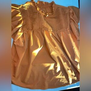 SHEIN Orange Ruffled Blouse